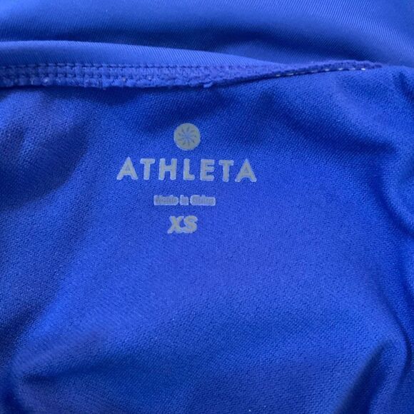 Athleta Colbalt Blue Keyhole Tankini Swim Top Shelf Bra XS - Picture 10 of 11